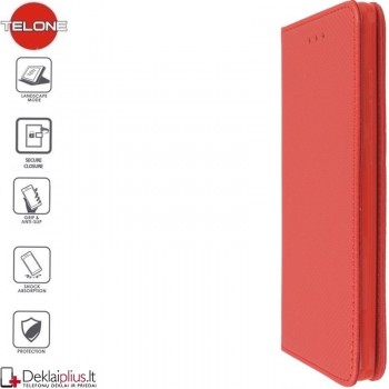 Telone smart magnet atverčiamas dėklas - raudonas (Huawei Y6P)